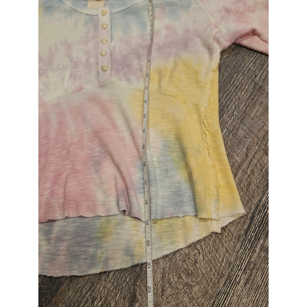 Love shack fancy aeris babydoll top womens small tiedye henley coquette pastel - Picture 6 of 9